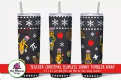 teacher christmas skinny tumbler wrap sublimation design