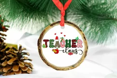 Teacher Claus Christmas Sublimation I Holiday Teacher Sublimation PNG