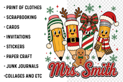 Teacher Christmas Sublimation PNG Product Image 3