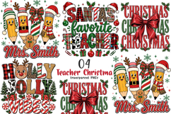 Teacher Christmas Sublimation PNG Product Image 1