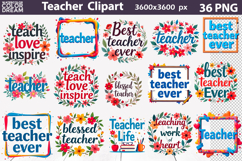 Teacher Clipart | Teacher Sublimation Product Image 1