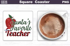 Christmas Teacher Square Coaster | Santas Favorite Teacher Product Image 1