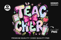  Teacher PNG, Back to School PNG, Preppy Teacher SVG, Coquette Bow PNG, Teacher Shirt Design, School PNG, First Day of School, Doodle Letters PNG, Teacher Appreciation, Girly School PNG Start agent Create