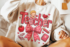 Teacher Valentine's Day PNG, Teacher Love PNG, Cupid PNG Product Image 1