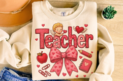 Teacher Valentine's Day PNG, Teacher Love PNG, Cupid PNG Product Image 4