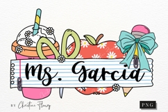 Personalized Teacher Name PNG | Back To School PNG Product Image 1