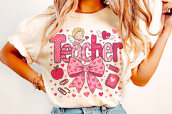 Teacher Valentine's Day PNG, Teacher Love PNG, Cupid PNG Product Image 1