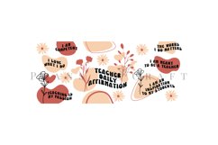teacher daily affirmation coffee mug sublimation wrap glass mug wrap svg presized for 11oz and 15oz glass ready to cut and sublimation files