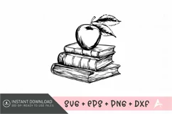Teacher day book and apple SVG , Teacher Appreciation SVG Product Image 1
