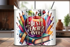 Best Teacher Tumbler Wrap, 20oz School Tumbler Sublimation Product Image 1