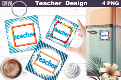 Teacher Square Coaster | Teacher Keychain Product Image 1