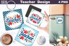 Teacher Square Coaster | Teacher Keychain Product Image 1