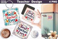Teacher Square Coaster | Beast Teacher Ever Keychain Product Image 1