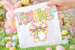 Teacher Easter PNG, Happy Easter PNG, Easter Bunny PNG Product Image 1