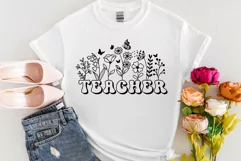 Teacher Flower Svg, Teacher Svg, Teacher Shirt Svg. Product Image 2
