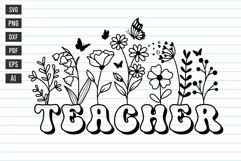 Teacher Flower Svg, Teacher Svg, Teacher Shirt Svg. Product Image 1