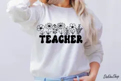Teacher Flower Svg, Teacher Svg, Teacher Floral Svg. Product Image 8