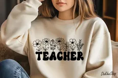 Teacher Flower Svg, Teacher Svg, Teacher Floral Svg. Product Image 7