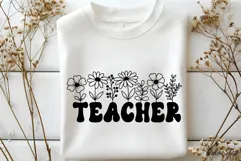 Teacher Flower Svg, Teacher Svg, Teacher Floral Svg. Product Image 4
