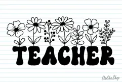 Teacher Flower Svg, Teacher Svg, Teacher Floral Svg. Product Image 2