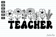 Teacher Flower Svg, Teacher Svg, Teacher Floral Svg. Product Image 1