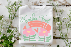 Teacher Fuel SVG | Boho Teacher SVG | Teacher Floral PNG Product Image 5