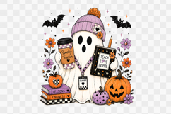 Spooky Teacher Ghost Coffee PNG Clipart School Design Product Image 1