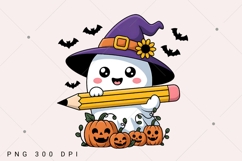 Retro Teacher Ghost Halloween PNG Product Image 7