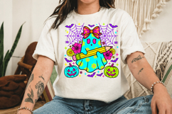 Teacher Ghost Png, Cute Halloween Floral Ghost Sublimation Product Image 3