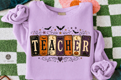Teacher Halloween PNG,Spooky Sublimation Shirt Design Product Image 2