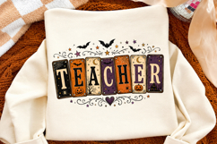 Teacher Halloween PNG,Spooky Sublimation Shirt Design Product Image 3