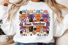 Teacher Halloween Png, T-Shirt Designs Product Image 2