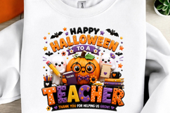 Teacher Halloween Pumpkin Sublimation Png Product Image 2