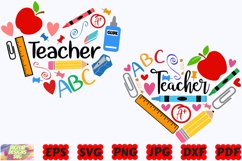 Teacher Heart SVG | Teacher SVG | Heart SVG | School Heart Product Image 1