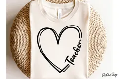 Teacher SVG Teacher Heart SVG Back To School SVG Teacher PNG Product Image 4
