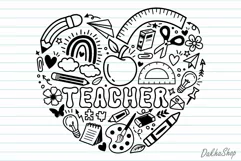 Teacher Heart Svg, School Heart Svg, Back To School Svg. Product Image 9