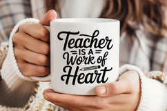 Teacher Is a Work of Heart SVG | Teacher SVG | Teacher PNG Product Image 3