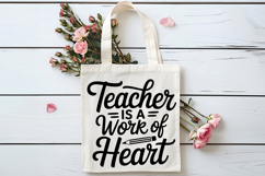 Teacher Is a Work of Heart SVG | Teacher SVG | Teacher PNG Product Image 4