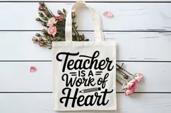 Teacher Is a Work of Heart SVG | Teacher SVG | Teacher PNG Product Image 4