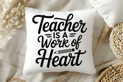 Teacher Is a Work of Heart SVG | Teacher SVG | Teacher PNG Product Image 5