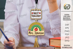 Teacher Lanyard Decor Lasercut. Personalized Teacher Lanyard Product Image 1