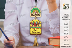 Teacher Lanyard Decor Lasercut. Personalized Teacher Lanyard Product Image 1