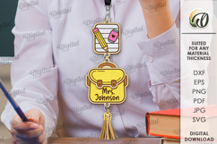 Teacher Lanyard Decor Lasercut. Personalized Teacher Lanyard Product Image 1