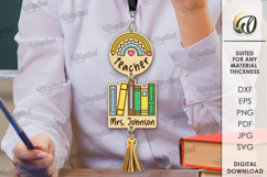 Teacher Lanyard Decor Lasercut. Personalized Teacher Lanyard Product Image 1