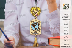 Teacher Lanyard Decor Lasercut. Personalized Teacher Lanyard Product Image 1