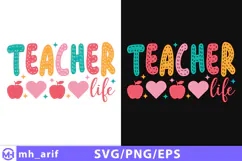 Retro Teacher SVG Teacher Life Teacher Shirt PNG EPS Design Product Image 1