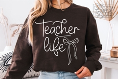 Coquette Teacher Life SVG PNG - Teacher Shirt Design Product Image 1