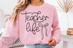 Coquette Teacher Life SVG PNG - Teacher Shirt Design Product Image 3
