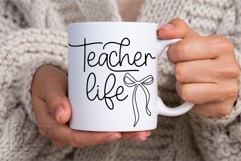 Coquette Teacher Life SVG PNG - Teacher Shirt Design Product Image 5