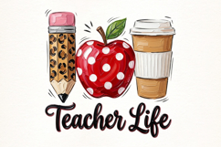 Teacher Life PNG,Back to School PNG Product Image 1